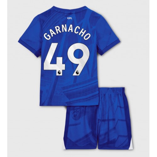 Stroje piłkarskie Chelsea Alejandro Garnacho #49 Koszulka Podstawowej dla dzieci 2025-26 Krótki Rękaw (+ szorty)